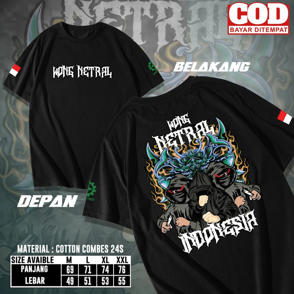 kaos wong netral Indonesia MURAH "WONG NETRAL CAT DIAMON"