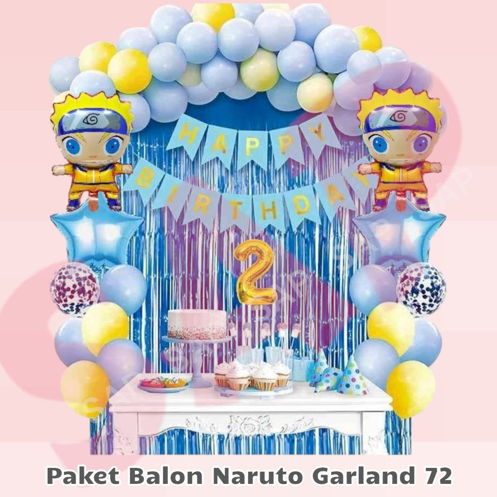 PAKET BALON NARUTO GARLAND 72