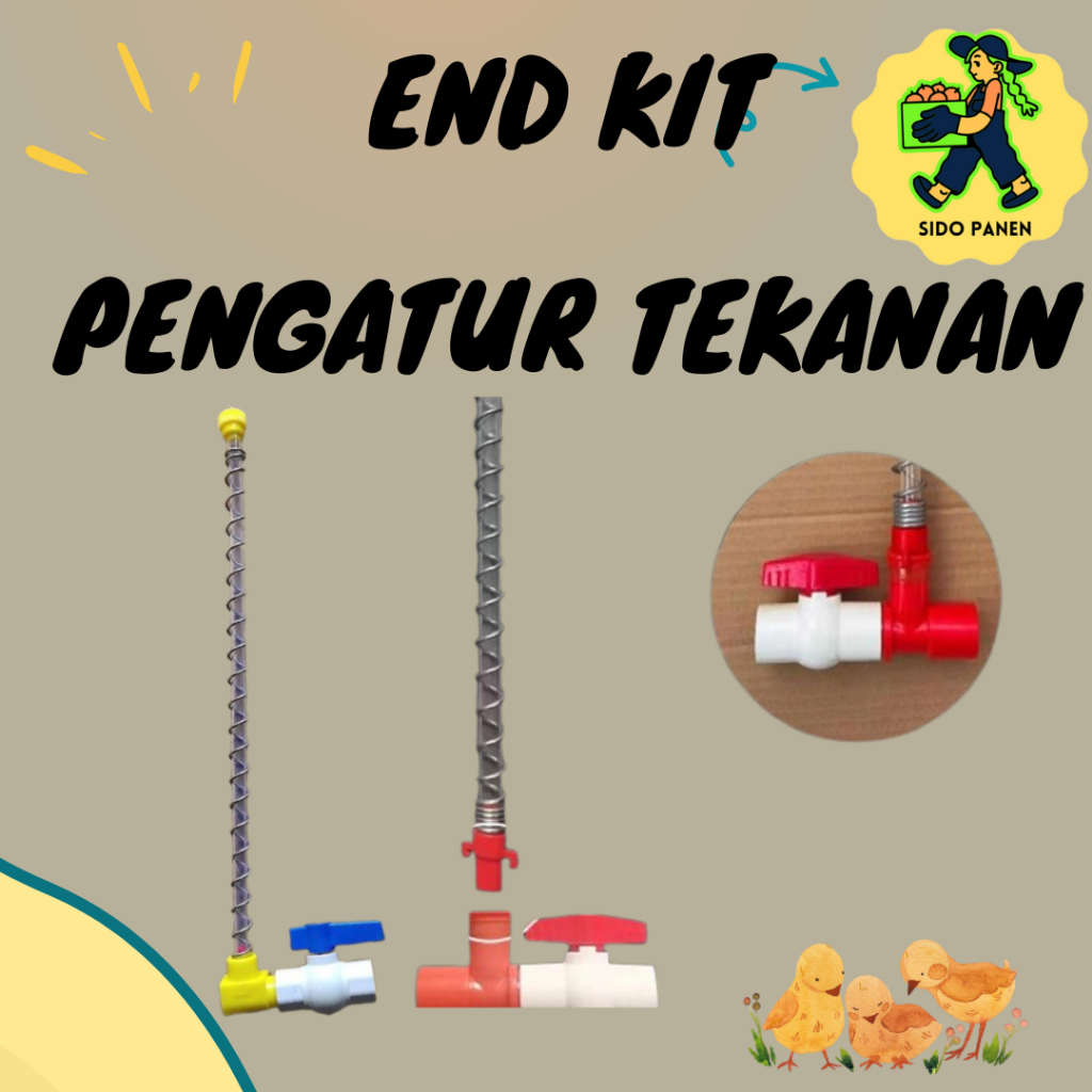 End Kit Merah/ kuning regulator minum ayam nipel ayam 3/4