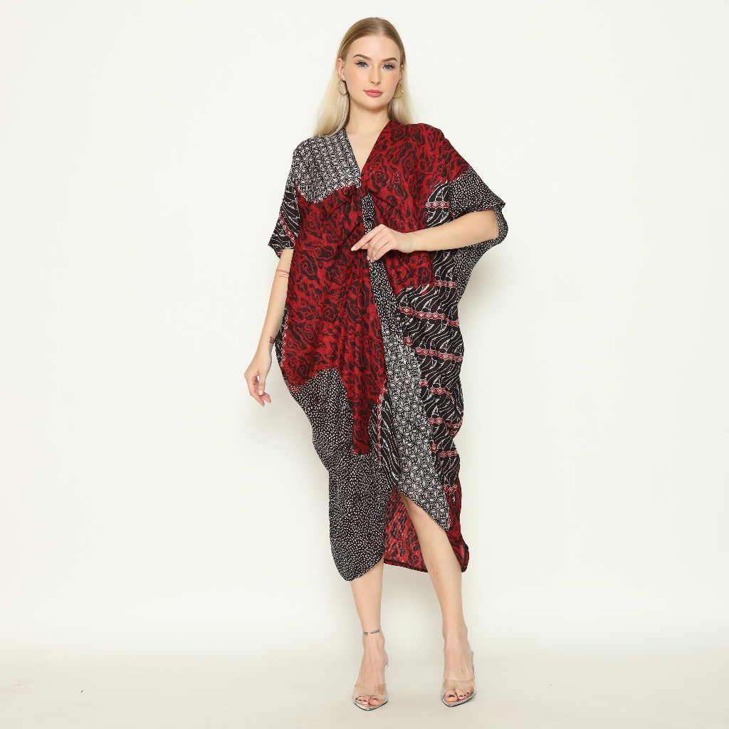 Dress Batik Wanita - Bhatara Batik Claudia - Baju Batik Modern Lengan Pendek