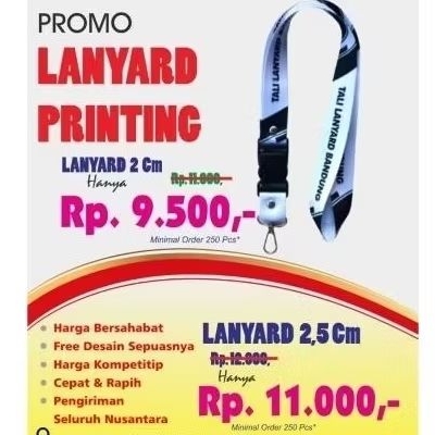 

Lanyar Printing (tali id cart ) 2,5 Cm