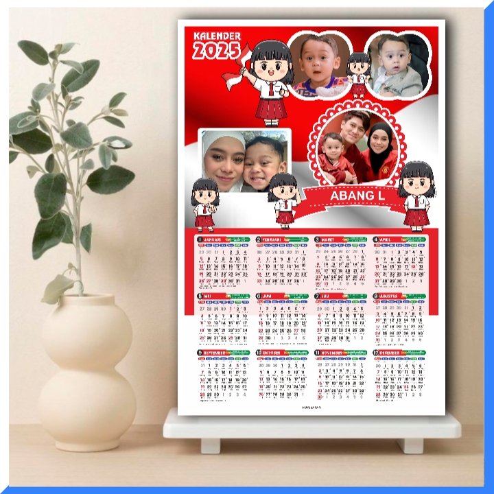 

KALENDER 2025 32x48CM KALENDER DINDING CUSTOM PAKAI FOTO NAMA TANGGAL BEBAS