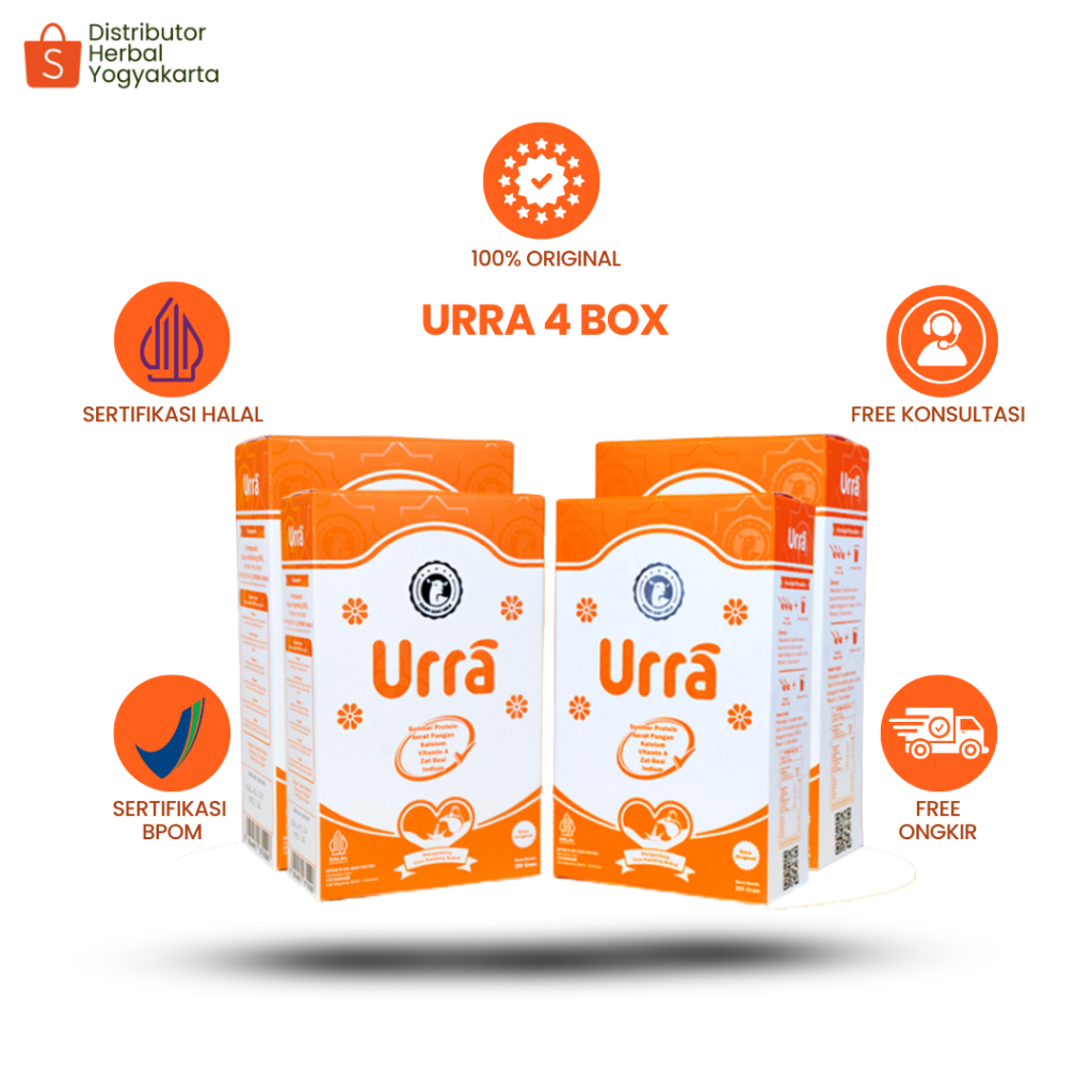 

URRA Asli Original - Susu Kambing Saanen Untuk Penambah Berat Badan & Tinggi Badan Anak - 4 Box
