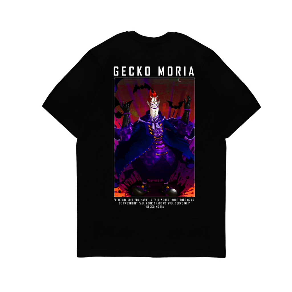 Kaos Anime One Piece Gecko Moria Baju Atasan Dewasa Hitam Unisex