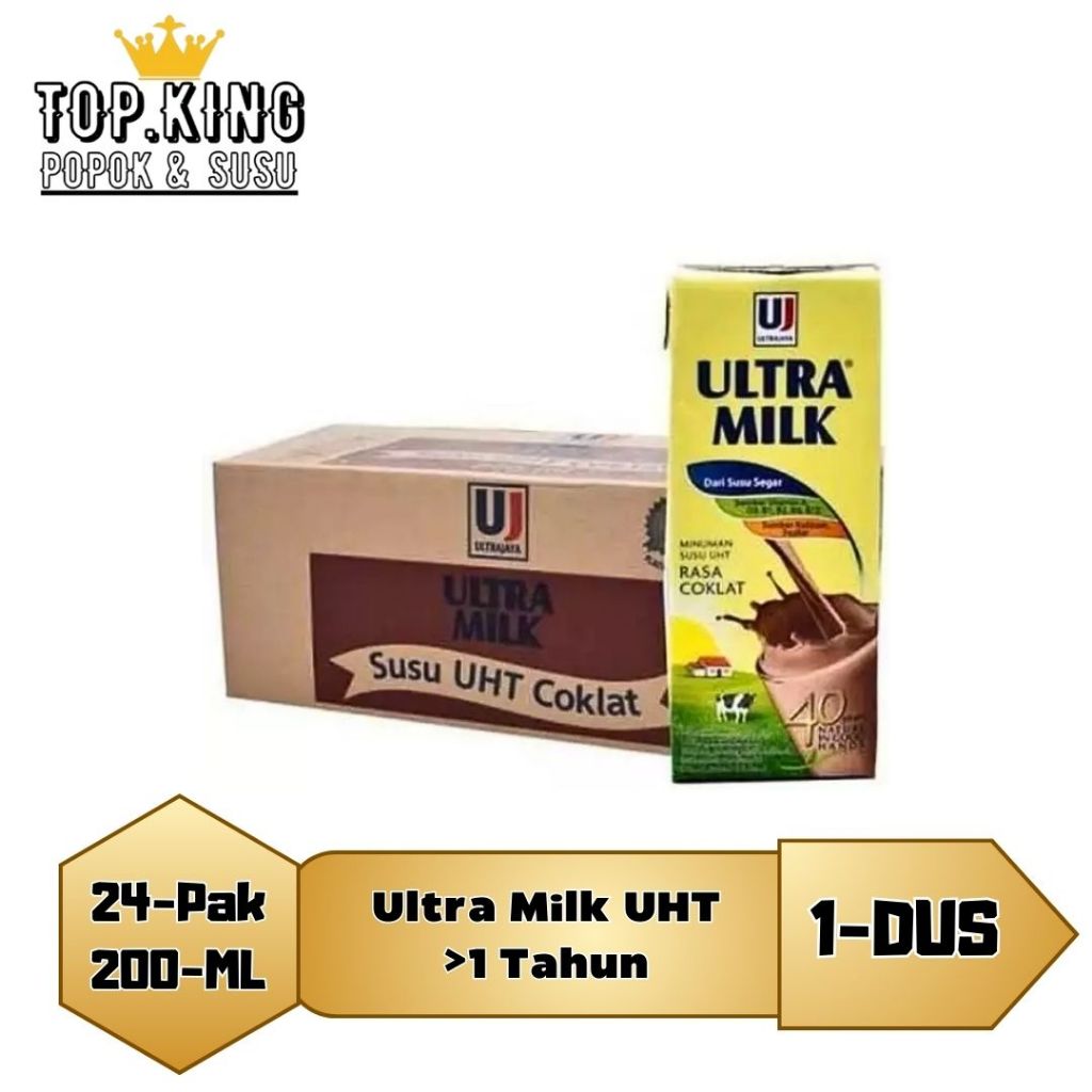 

ULTRA MILK RASA COKLAT/STROBERI/ 200ML 1 karton/top.kingg