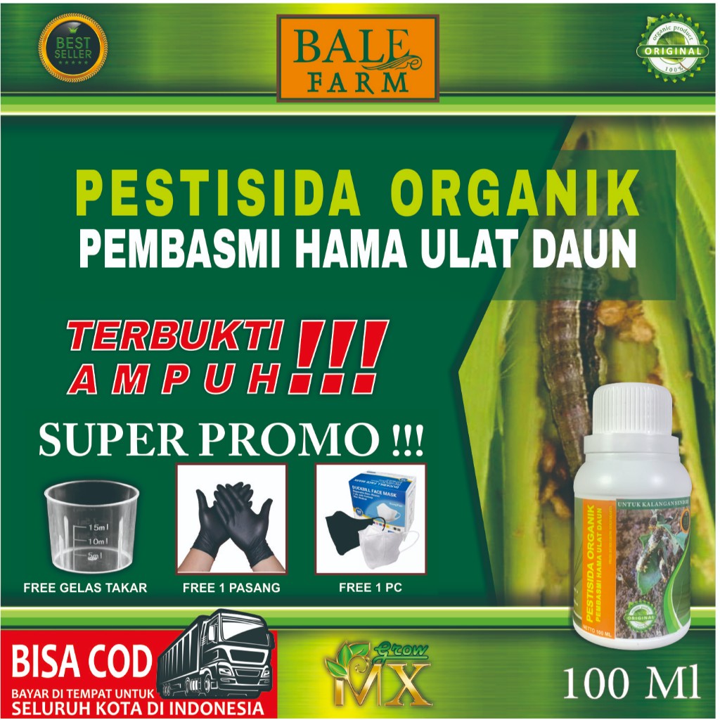 Pestisida Organik Pembasmi HAMA ULAT DAUN  100 ml / Pestisida Nabati Semprot / Pestisida Organik / O