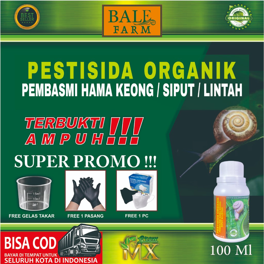 Pestisida Organik Cair Pembasmi Hama Keong, Siput & Lintah 100ml / Pestisida Keong, Siput & Lintah /