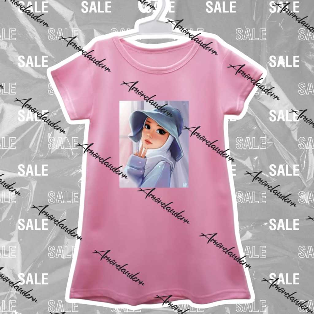 Daster Anak Perempuan Motif KARTUN HIJAB TOPI Umur 1-7 Tahun