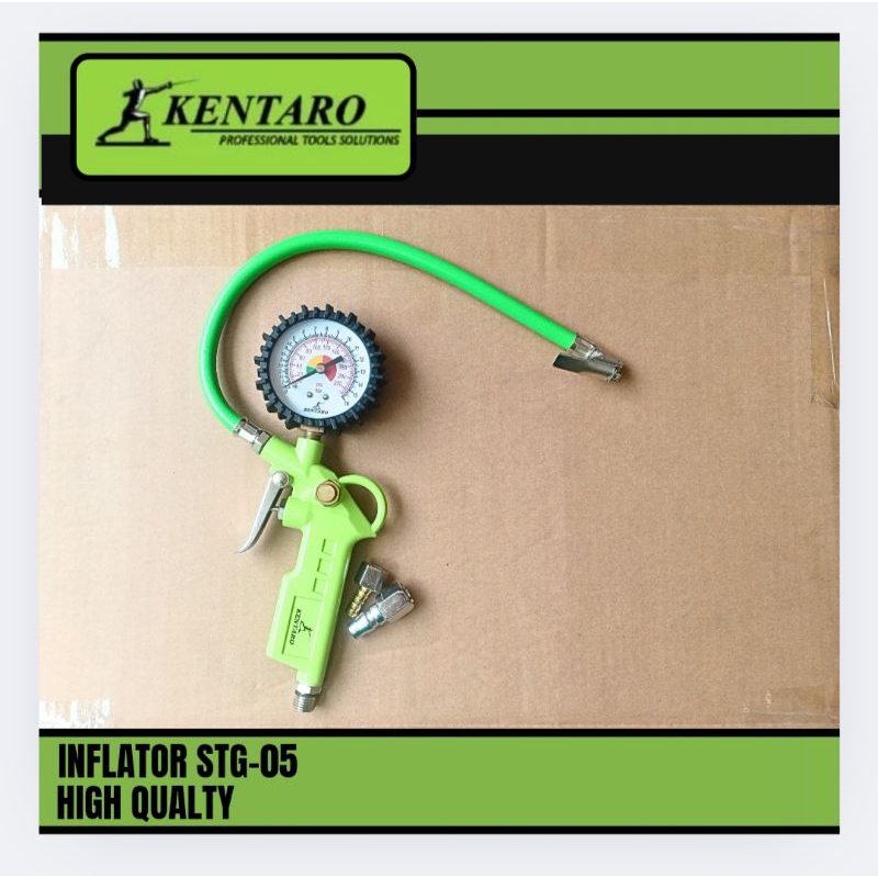 Inflator Stg-05 Alat Isi Angin Ban Mobil + Alat Ukur Tekanan Angin Kentaro