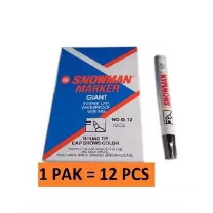 

Spidol snowman permanen G12 warna hitam 12pcs