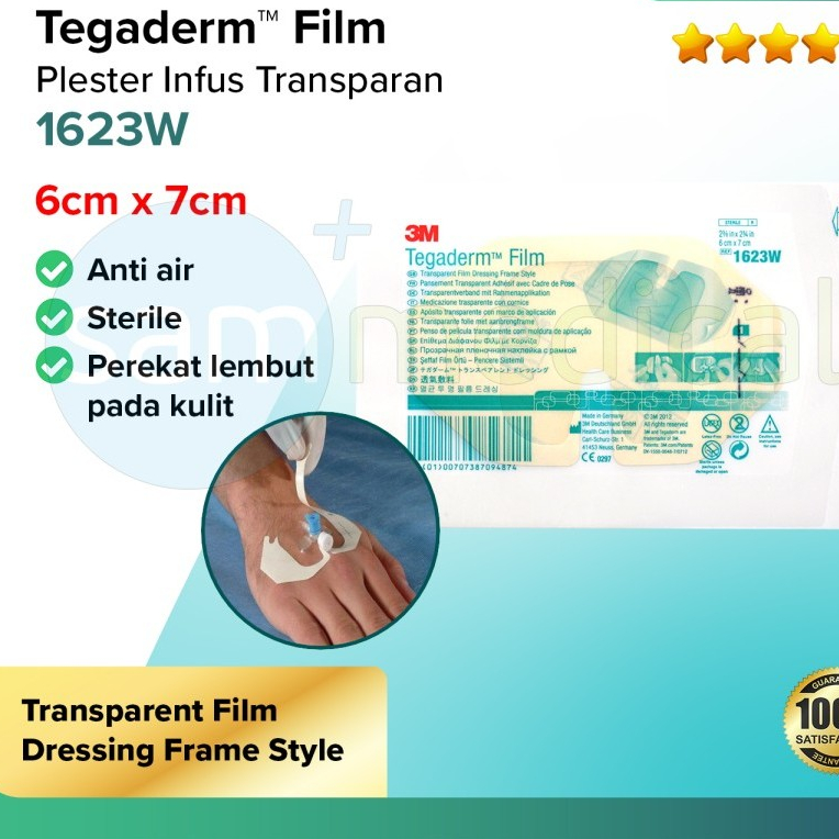 3M Tegaderm 1623W plester transparan 6 cm x 7 cm / plester infus /transparent I.V film  @ BOX