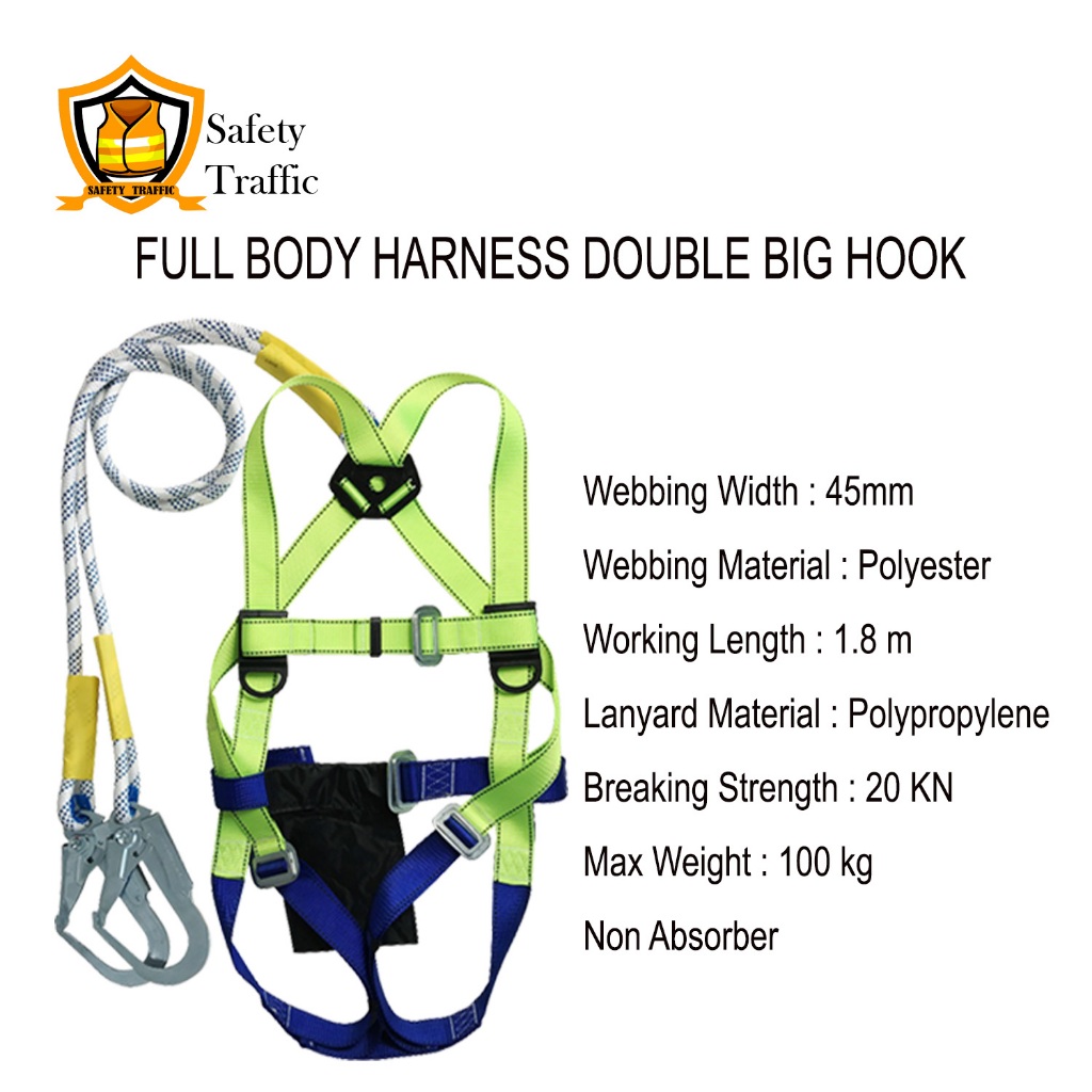 Full Body Harness Double Big Hook / Safety Body Harness Double Big Hook Lanyard