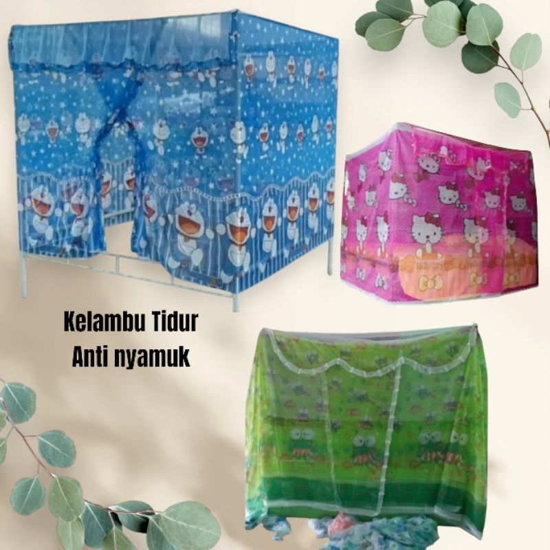 Kelambu Kotak Karakter Jumbo Doraemon Hello Kitty Keropi Ukuran 200200