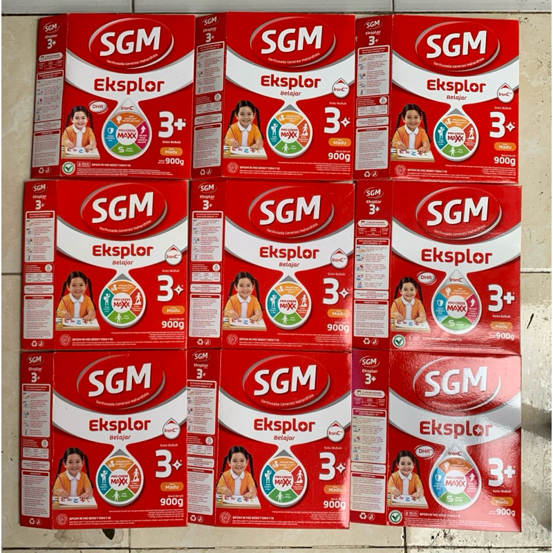 kardus susu SGM (bekas) 3+ madu 900g
