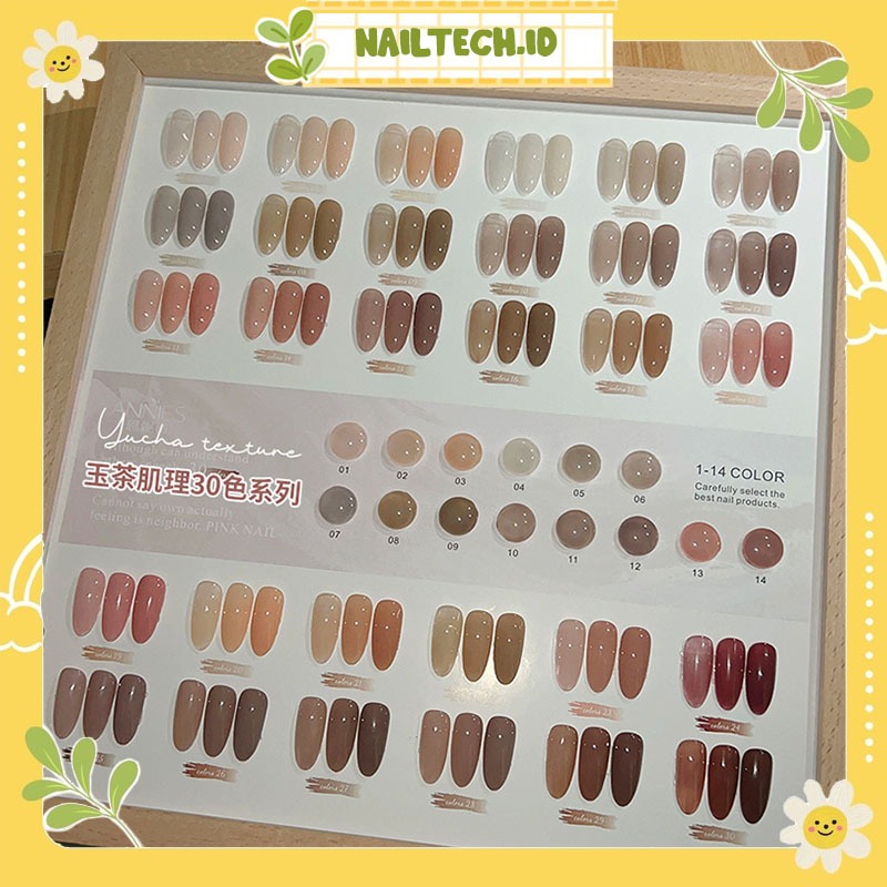 Annies Jade Fat Ice Tea Full Set 1-30 Colors 10ml / Kutek Jelly Transparan UV Gel Translucent Polish