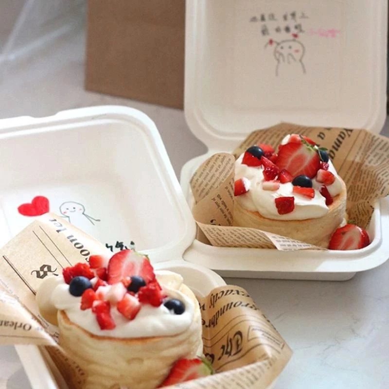 Bagasse Burger Box Korean Bento Cake Box (20pcs)