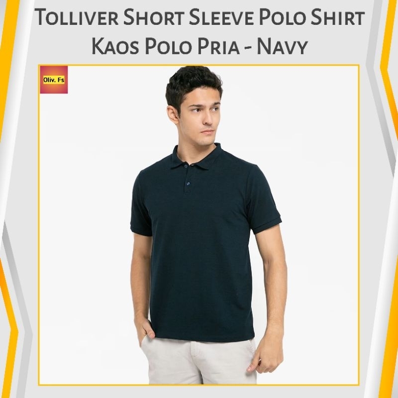 Tolliver Short Sleeve Polo Shirts Kaos Polo Pria Navy