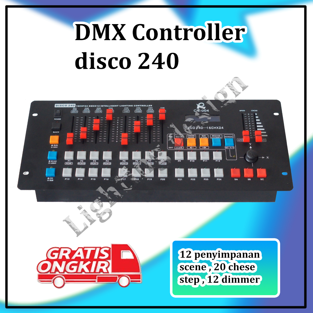dmx controller mixer lighting disco 240 lampu panggung