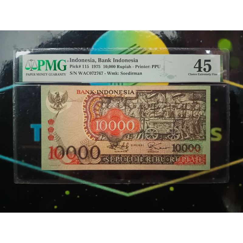 uang kuno 10000 barong 1975 PMG 45