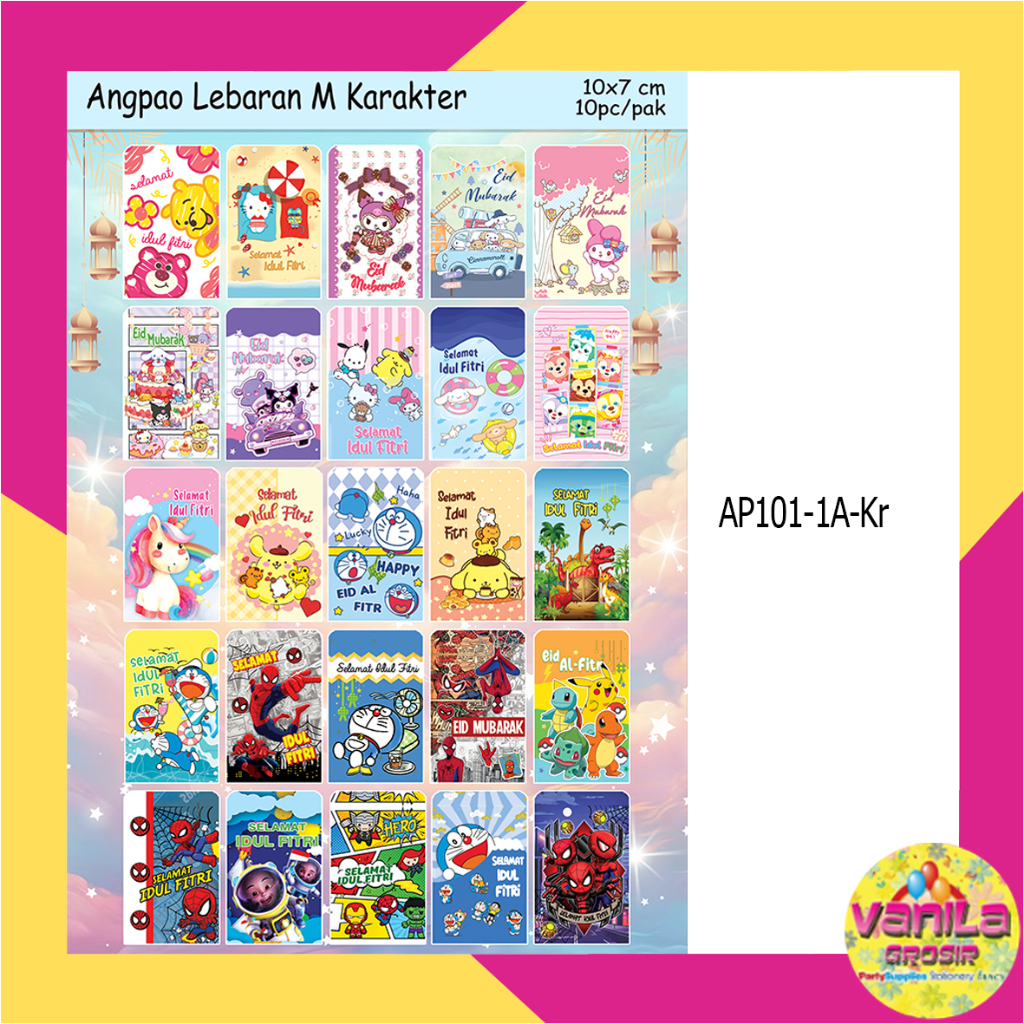 

(1Ball Isi 100Pak) Amplop Idul Fitri Karakter ANAK Uk M, angpao lebaran uk M, amplop lebaran idul fitri uk M grosir