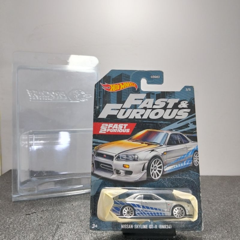 Hot Wheels Fast And Forious Nissan Skyline GT-R (BNR34) (Free Protector)