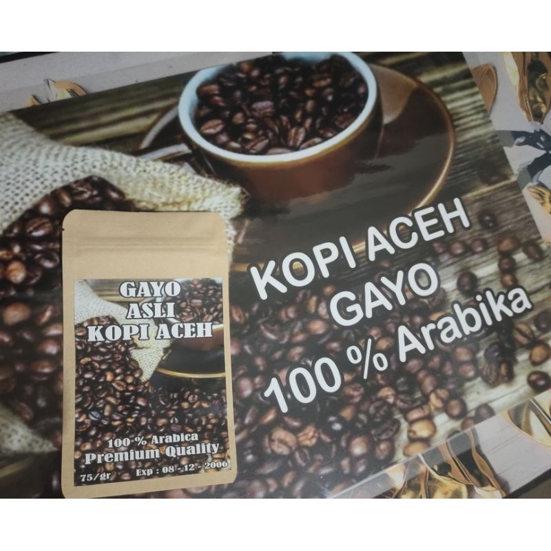

kopi Gayo Aceh 100% Arabica. 75gram