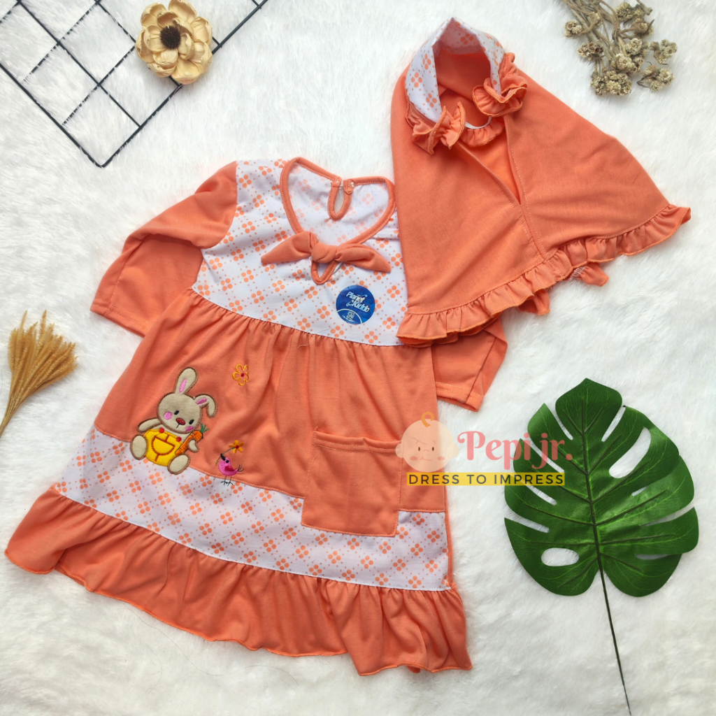Pepi Jr - Baju Gamis muslim anak perempuan 1-2 tahun murah Ms-01