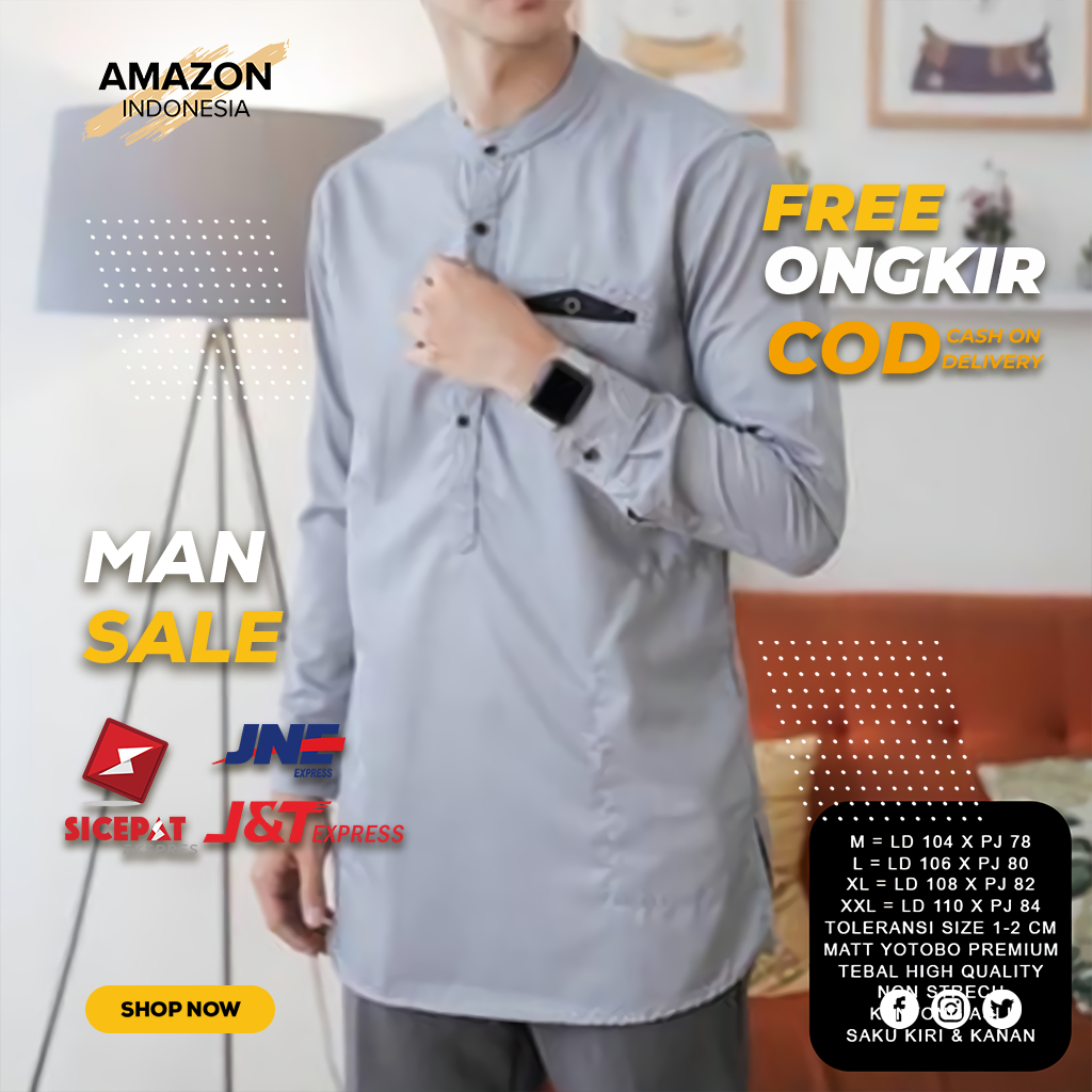 BAJU KOKO BAHAN TOYOBO PREMIUM HALUS | KEMKO VARIASI ALZY GREY TERMURAH