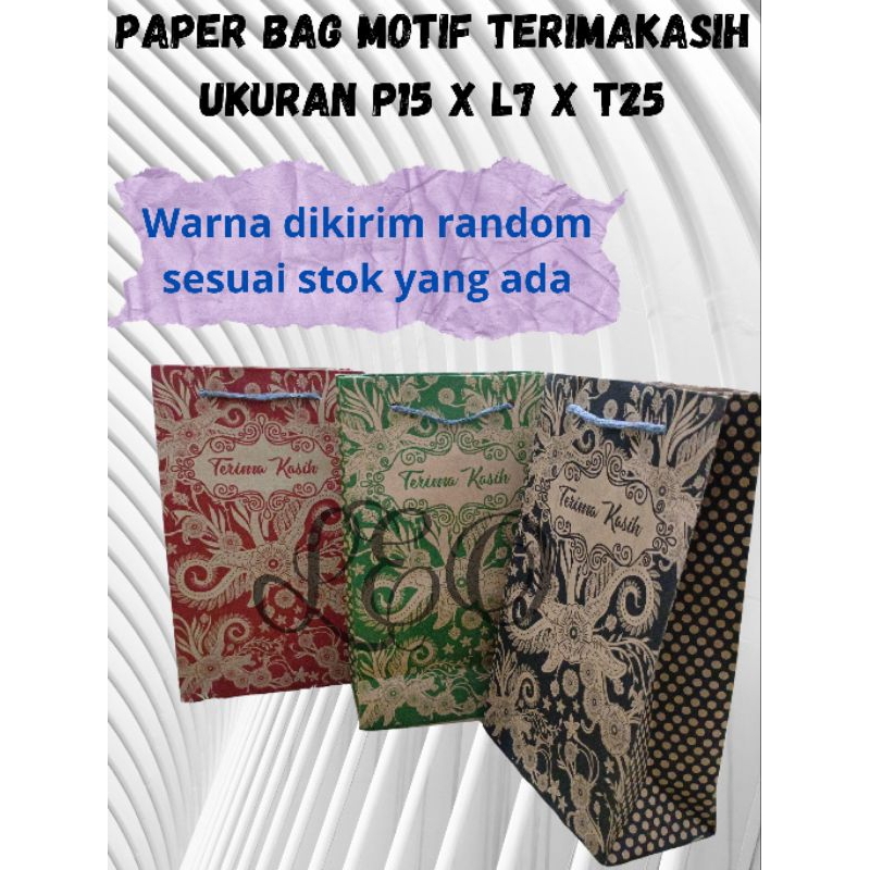 

Paperbag ELEGAN Motif BATIK Terima Kasih - Tas Kertas Elegan untuk Kado dan Souvenir EKSLUSIF