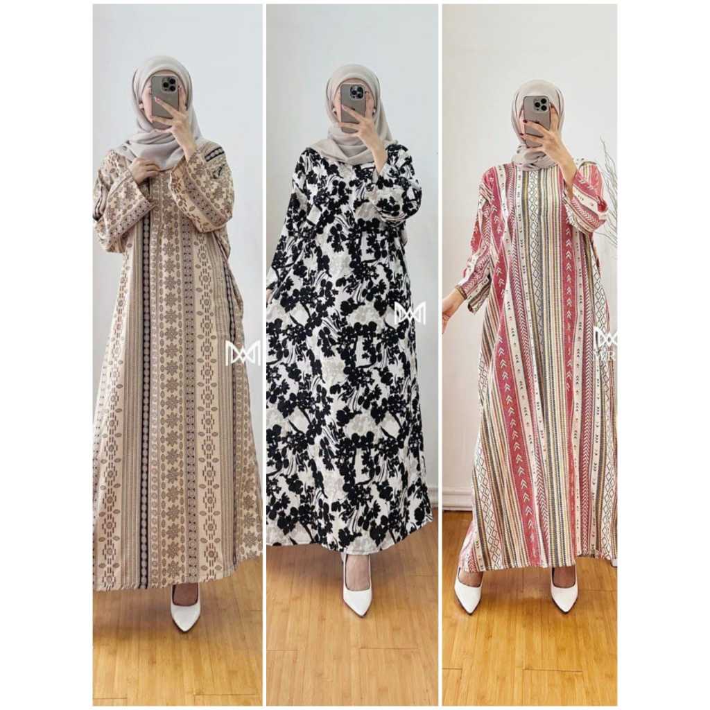 DASTER LONGDRESS LENGAN PANJANG RAYON PREMUM HOME DRESS RESLETING