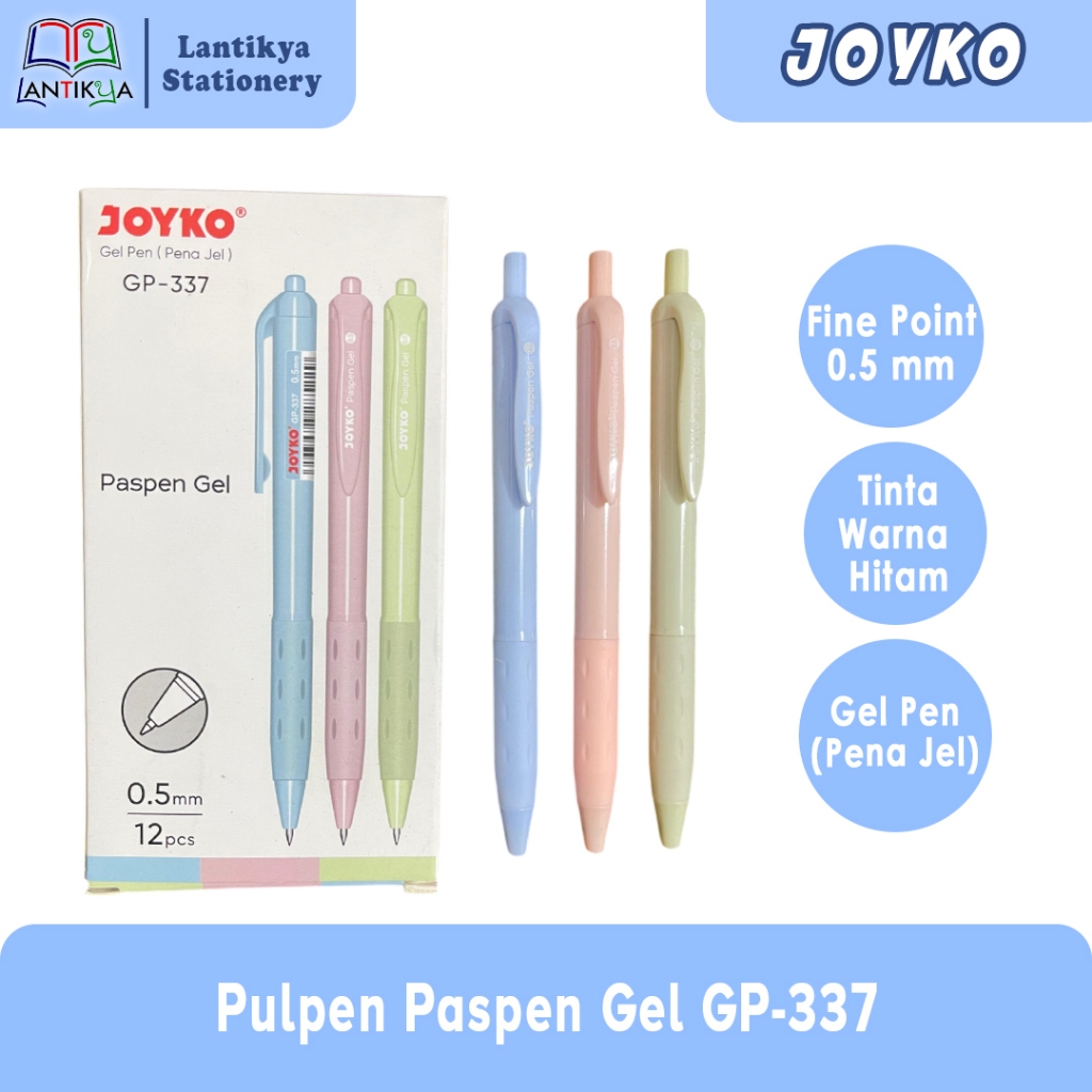 

Pulpen JOYKO PASPEN Gel Pen GP-337 0.5mm 1 PACK ISI 12 PCS