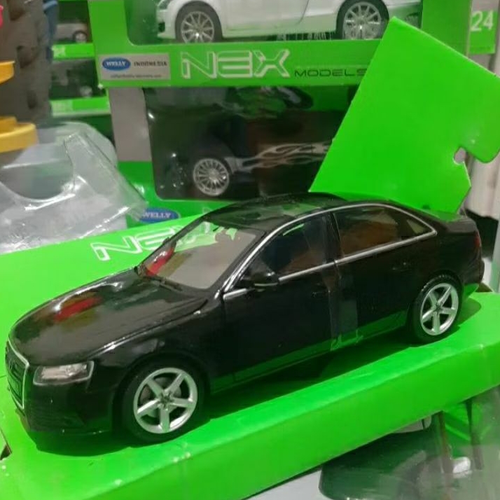 Diecast Welly Skala 1:24 Audi A4 Hitam Baru Bukan Bekas Komplit