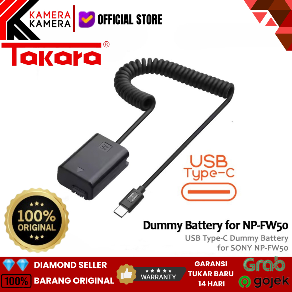 Takara Dummy Battery USB Type-C For SONY NP-FW50