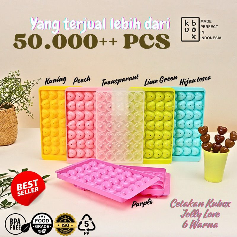 LKL x KUBOX - [ISI PAKET 3 & 6 PCS] Cetakan jelly love 2,8cm - Lokal brand KUBOX