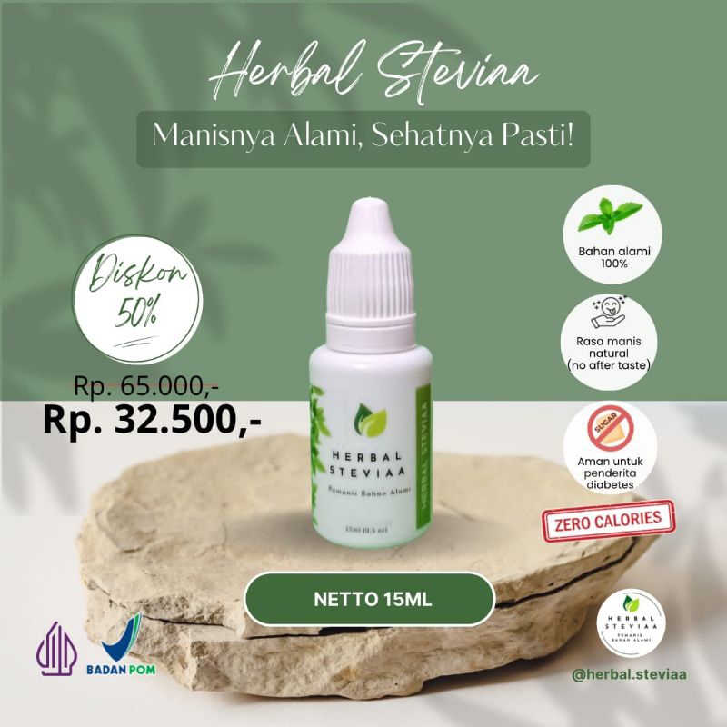 

Herbal Stevia 100% Pemanis Alami / Halal BPOM Premium Quality 15ML