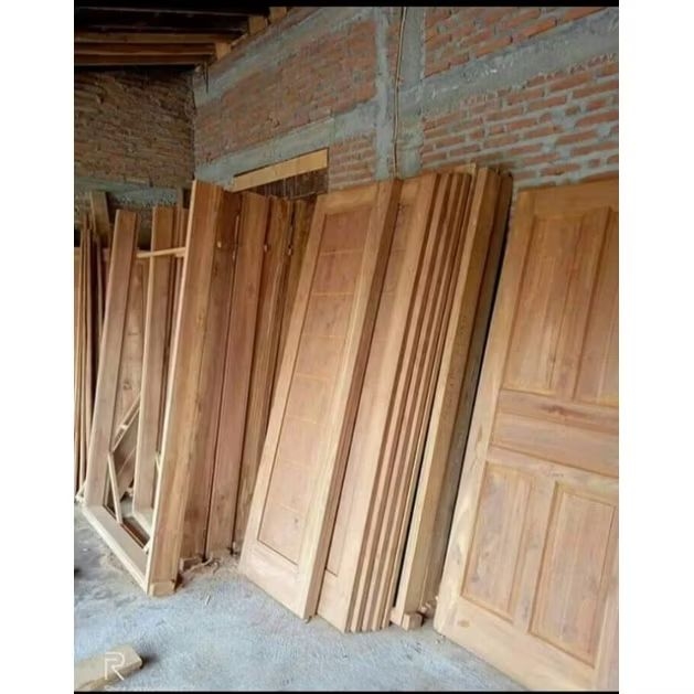 1 set pintu jati plus kusen jati