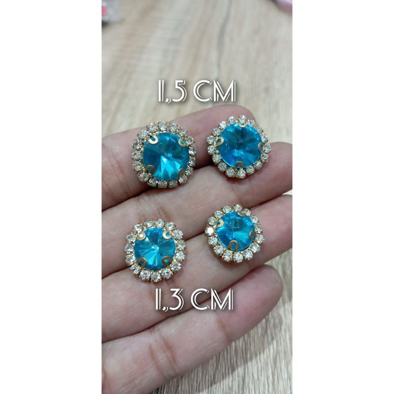 MATA CANGKANG BULAT WARNA BLUE/MATA JAHIT /DIAMOND CANGKANG
