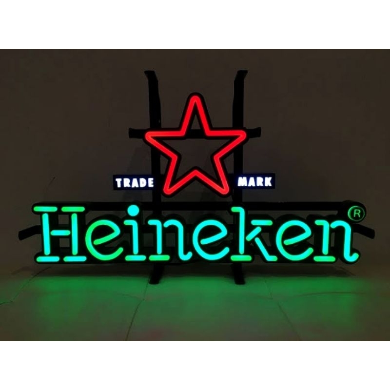 JUAL NEON BOX ORI VINTAGE BEER HEINIKEN & BIR BINTANG TIMBUL MULUS NYALA NORMAL