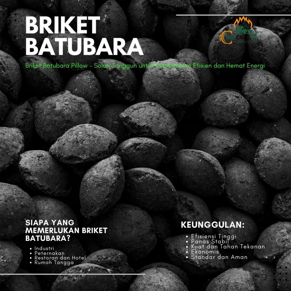 10 Kg Briket Batu bara  Pillow Curah Berkualitas
