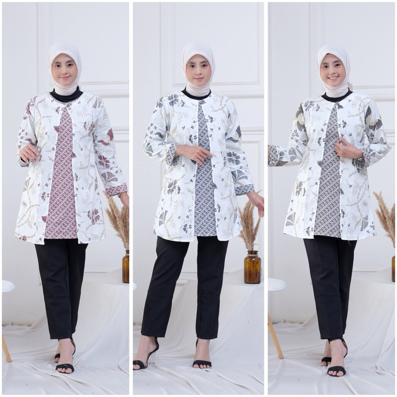 RAJA BATIK PEKALONGAN / TUNIK BATIK BOLERO MODEREN TUNIK BATIK BOLERO SIZE JUMBO
