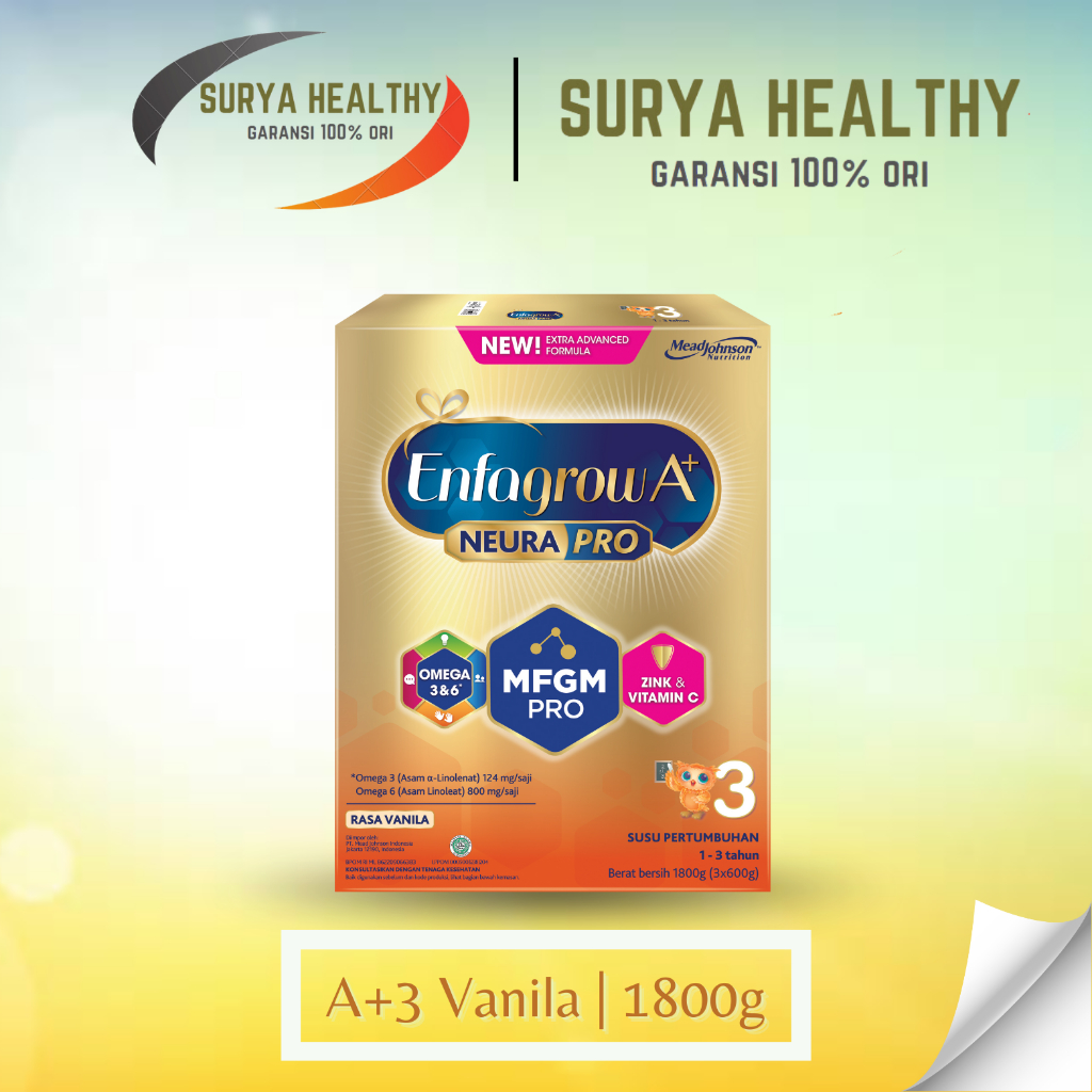 ENFAGROW A+ 3 VANILA 1800 GRAM SUSU FORMULA BAYI 1-3 TAHUN