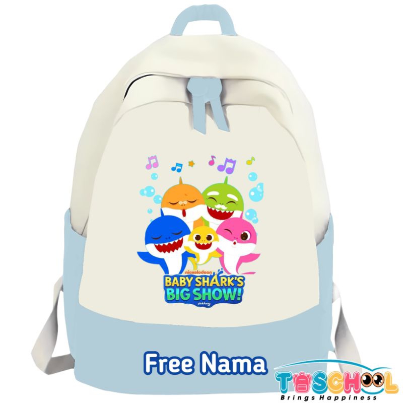 TAS RANSEL ANAK BABY SHARK PINKFONG FREE NAMA