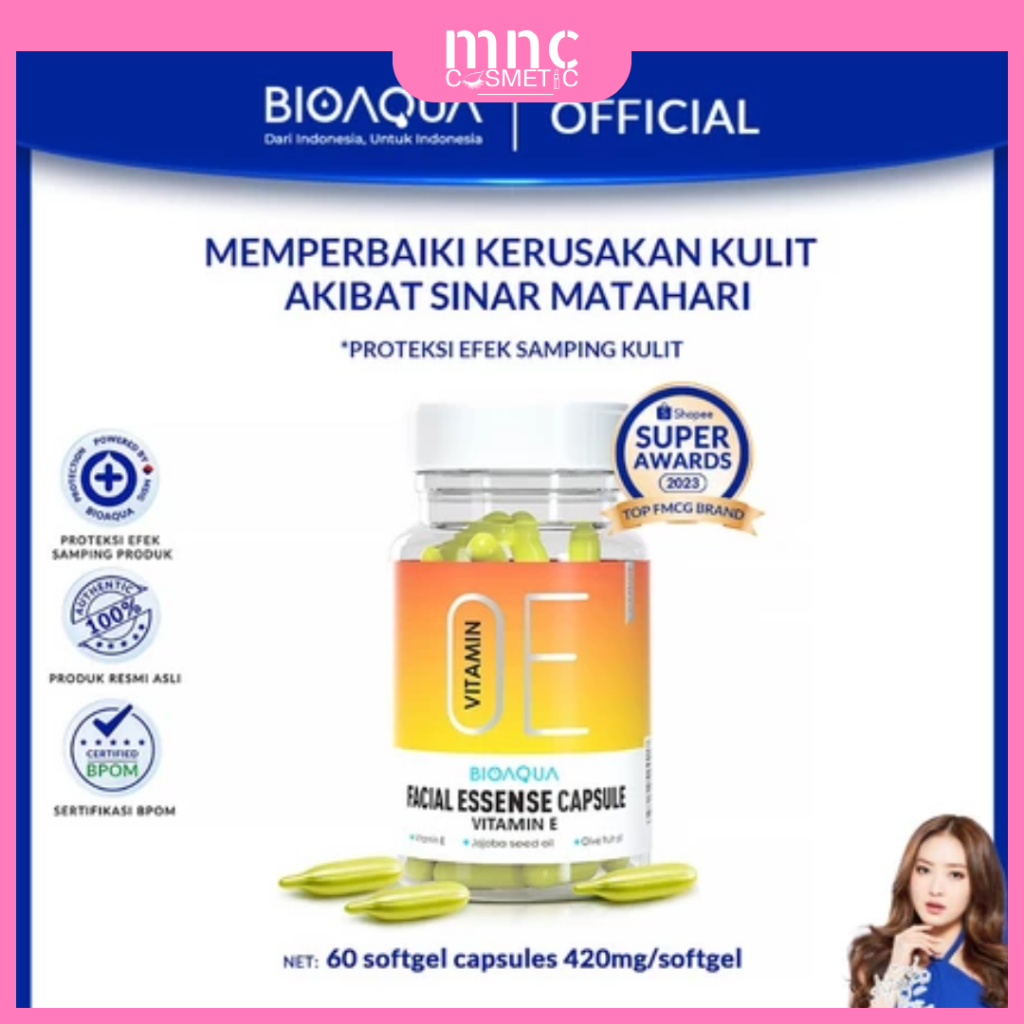 【BPOM】BIOAQUA serum wajah Vitamin Facial Essense anti aging moisturizing serum isi 60 kapsul / VITAM