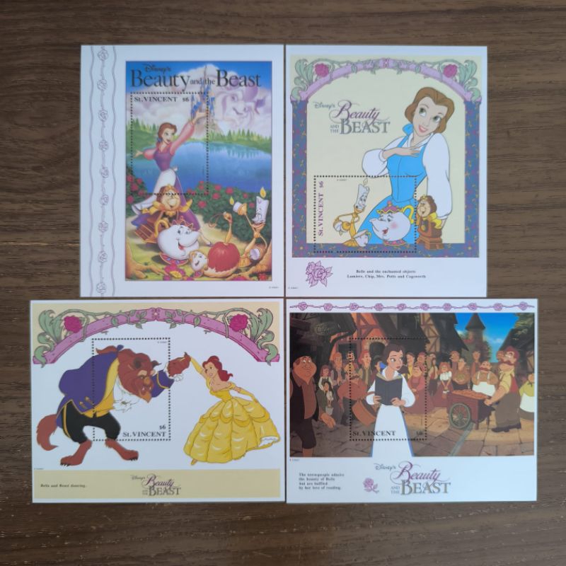 

[PRANGKO MINI SHEET] DISNEY'S BEAUTY AND THE BEAST | St. Vincent | 4 BIJI