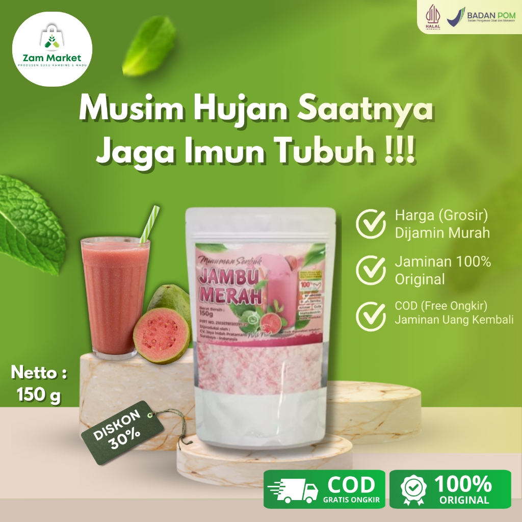 

BELI 2 GRATIS 1 Sari Jambu Merah Naga SP Minuman Instan 150g - ZAM MARKET Produsen Tangan Pertama