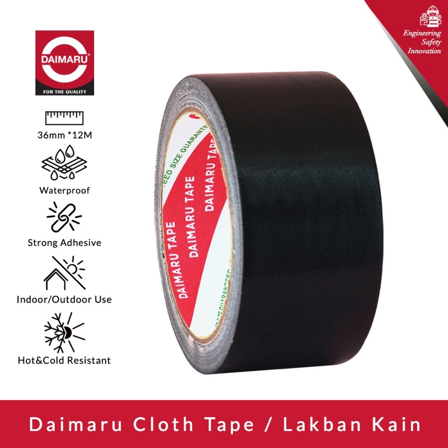 

Lakban Jilid / Lakban Kain Hitam Cloth Tape Daimaru 1.5" 36mm