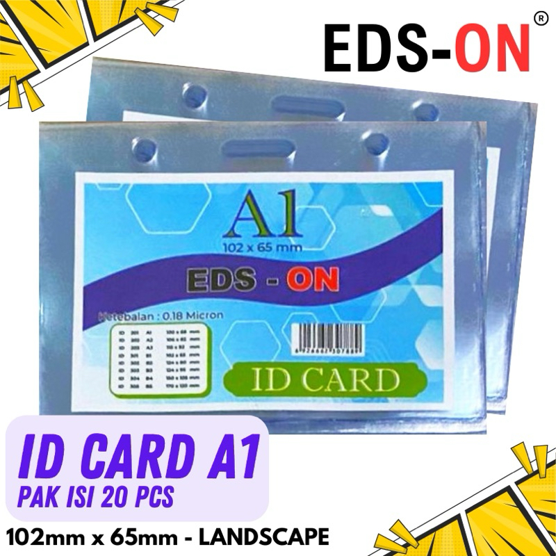 

PLASTIK MIKA ID CARD / CARD CASE / NAME TAG PLASTIK LANDSCAPE MERK EDS-ON