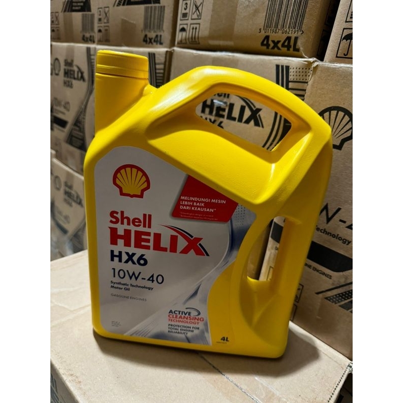 OLi Mobil Shell HX6 4Liter sae 10W-40 asli/ori oli pabrik untuk mesin mobil bensin dan diesel berkua