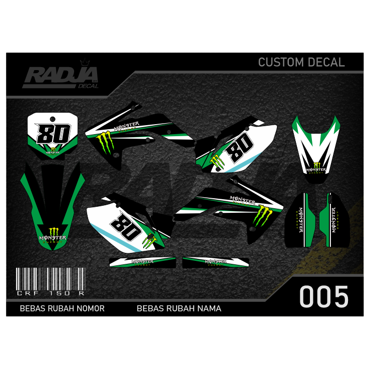 DECAL STICKER CRF 150 R (005) DEKAL STIKER FULLBODY 150R MERAH KUNING HIJAU BIRU GOLD EMAS OREN ORAN