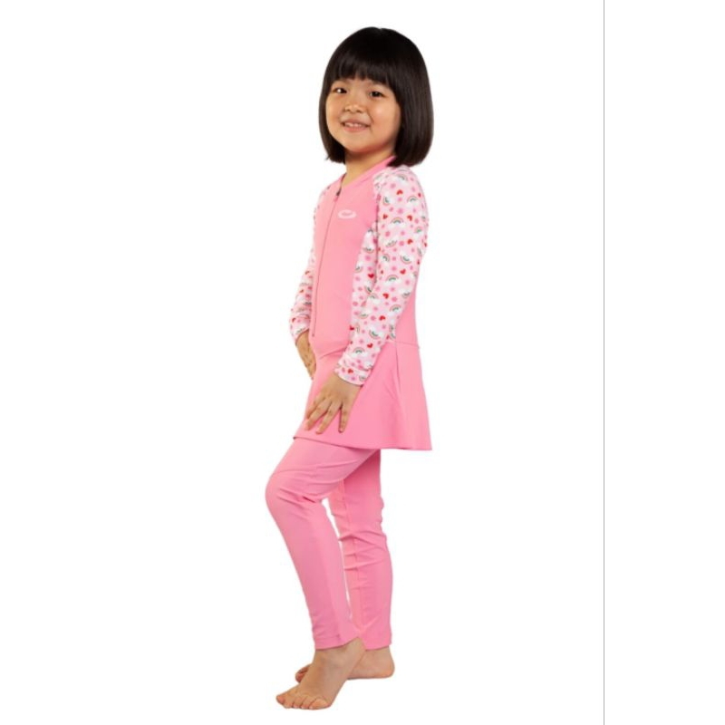 BAJU RENANG MUSLIM ANAK PINK OPELON